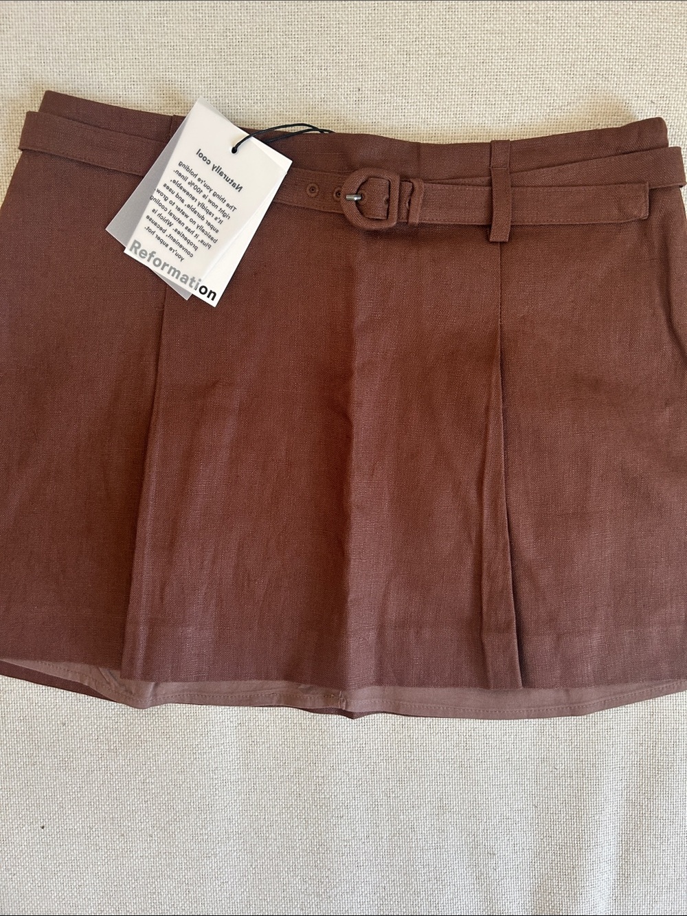NWT • Rory linen skirt in chocolate